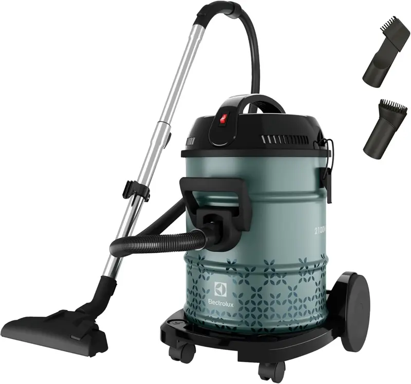 Electrolux 2100W Drum Vacuum Cleaner With Dry Blower Function – 21 L Capacity, Dual-Speed, Green 1