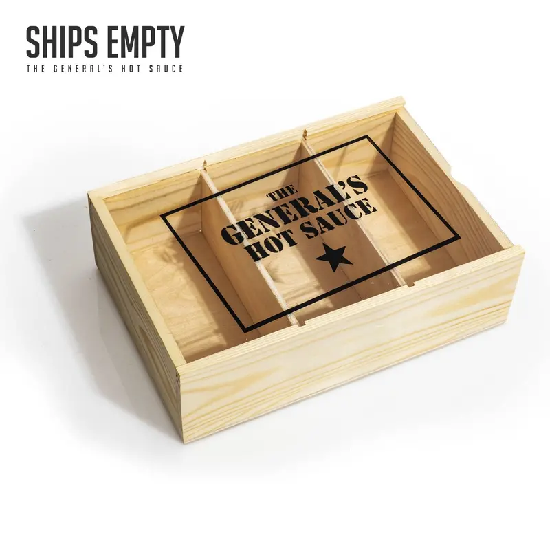 Empty Gift Box – Star-Themed Packaging For The General'S Hot Sauce 1