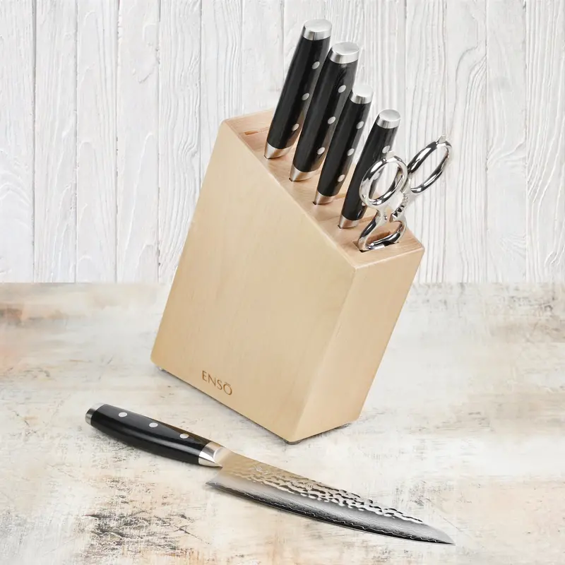 Enso Hd Birch Knife Block Set – 7-Piece Modern Wooden Block 1