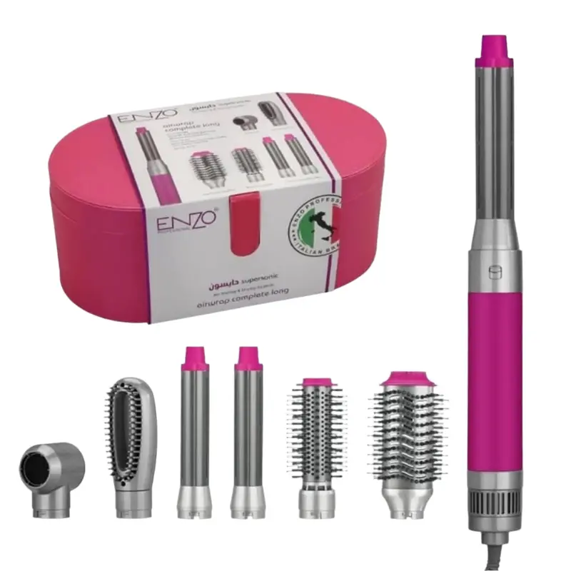 Enzo Air Styling & Drying Set – 6-In-1 Hair Tool Kit, 1500W, Soft Pink Finish 1