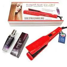 Enzo Ceramic Hair Straightener – Stylish Red Flat Iron For Salon-Quality Results 1