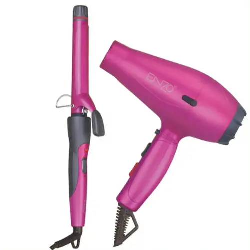 Enzo Dual-Function Styling Kit: Hair Dryer + Curling Iron Combo Set 1