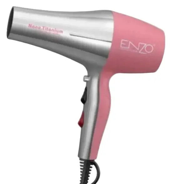 Enzo Dual-Tone Hair Dryer – White And Pink Casing, Lightweight & Quiet Operation 1