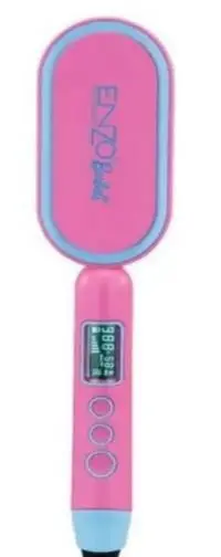 Enzo Hair Straightening Brush – Heated Bristles, Ionic Care, Blush Pink 1