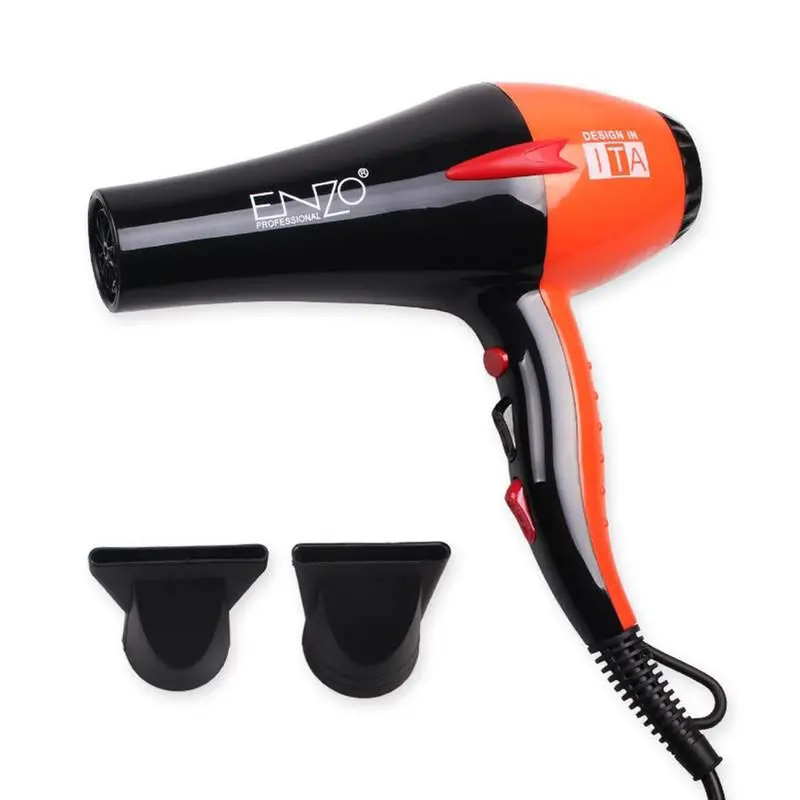 Enzo Pro High-Power Hair Dryer (1800–2000W) In Vibrant Orange & Matte Black 1