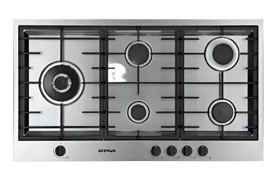 G3 Ferrari Built-In Gas Hob – 90Cm, Stainless Steel Trim With Black Tempered Glass 1