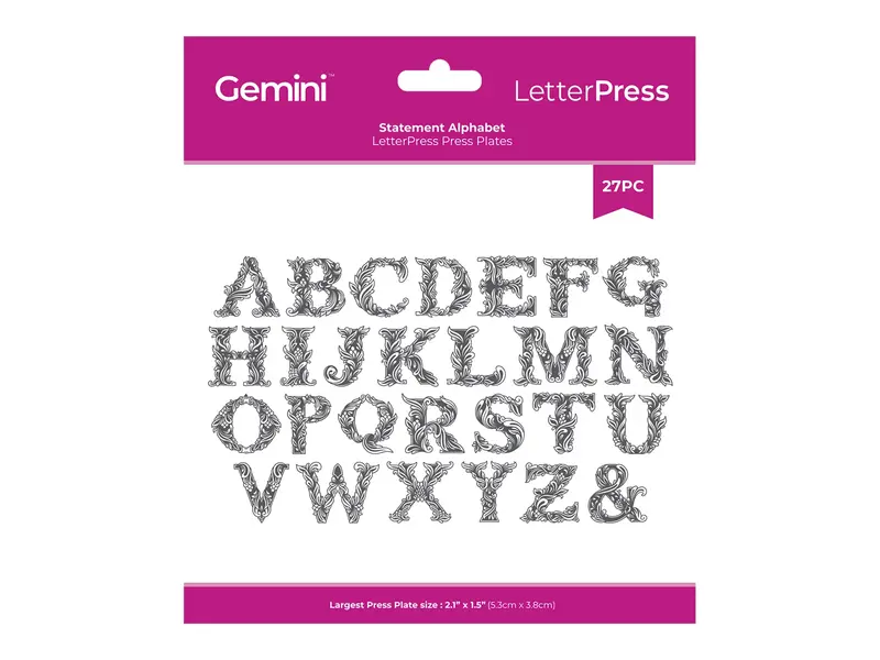 Gemini Letterpress Alphabet Plate – Statement-Making Pressing Template 1