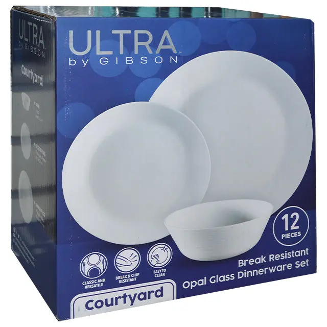 Gibson Courtyard 12-Piece Modern Dinner Set 1