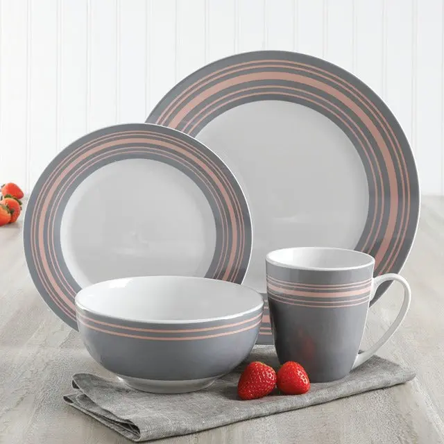 Gibson Silver Wind 16-Piece Ceramic Dinnerware Set 1