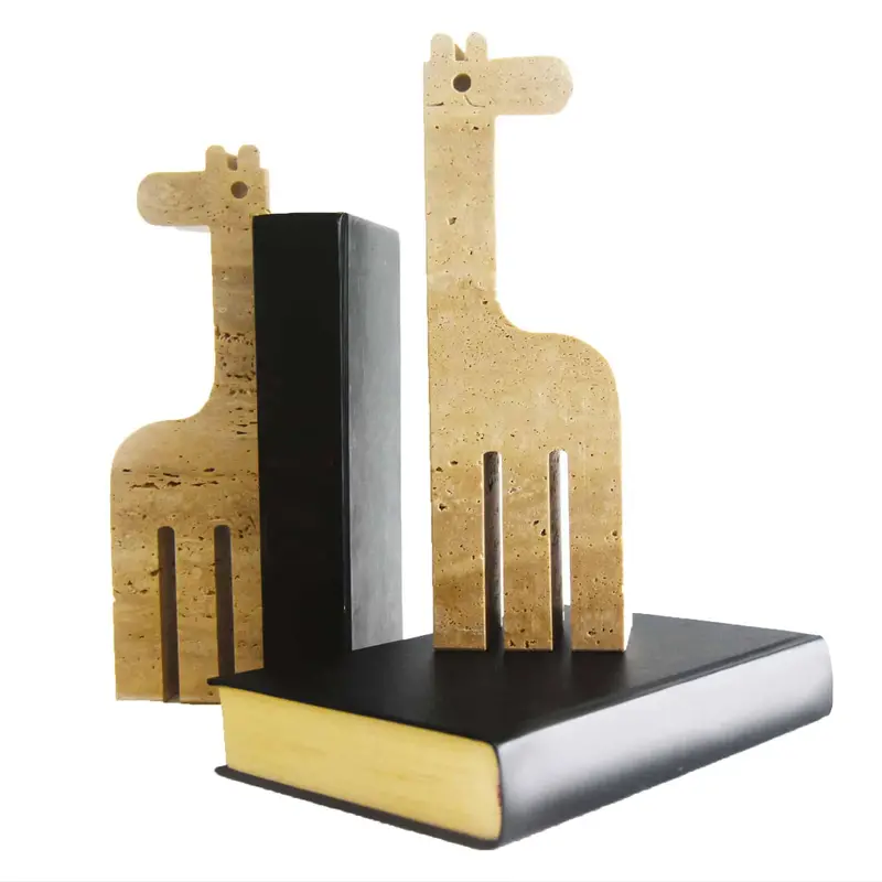 Giraffe Nature Bookends – Handcrafted Animal Pair 1