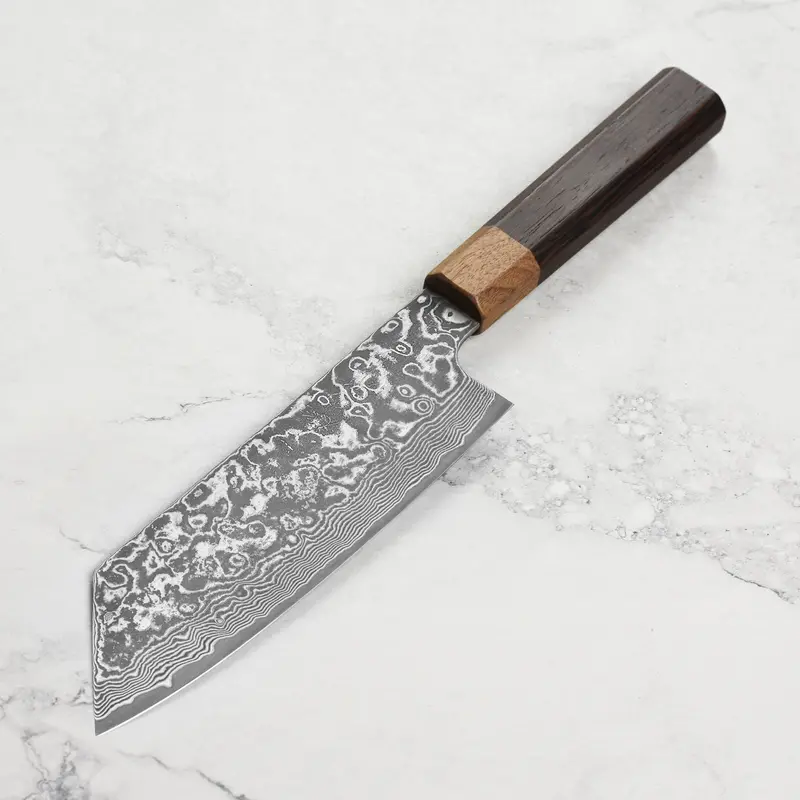 Hatono Sg2 Kurozome Damascus Bunka Knife – 7", Versatile Japanese All-Purpose Blade 1