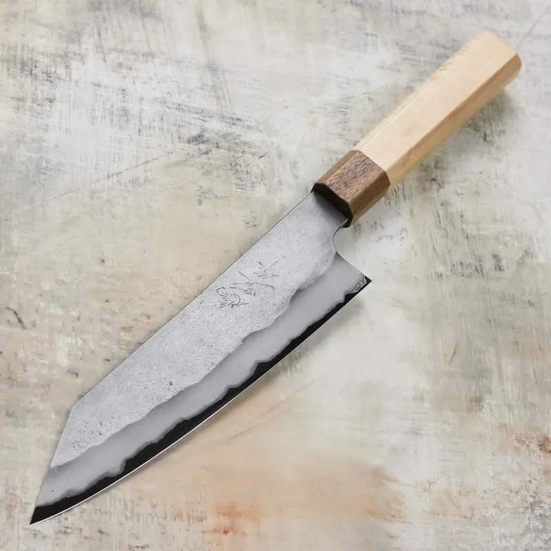 Hatono Shirogami #1 Nashiji Gyuto – 8.25" Kiritsuke Style, Stainless-Clad, Traditional Texture 1