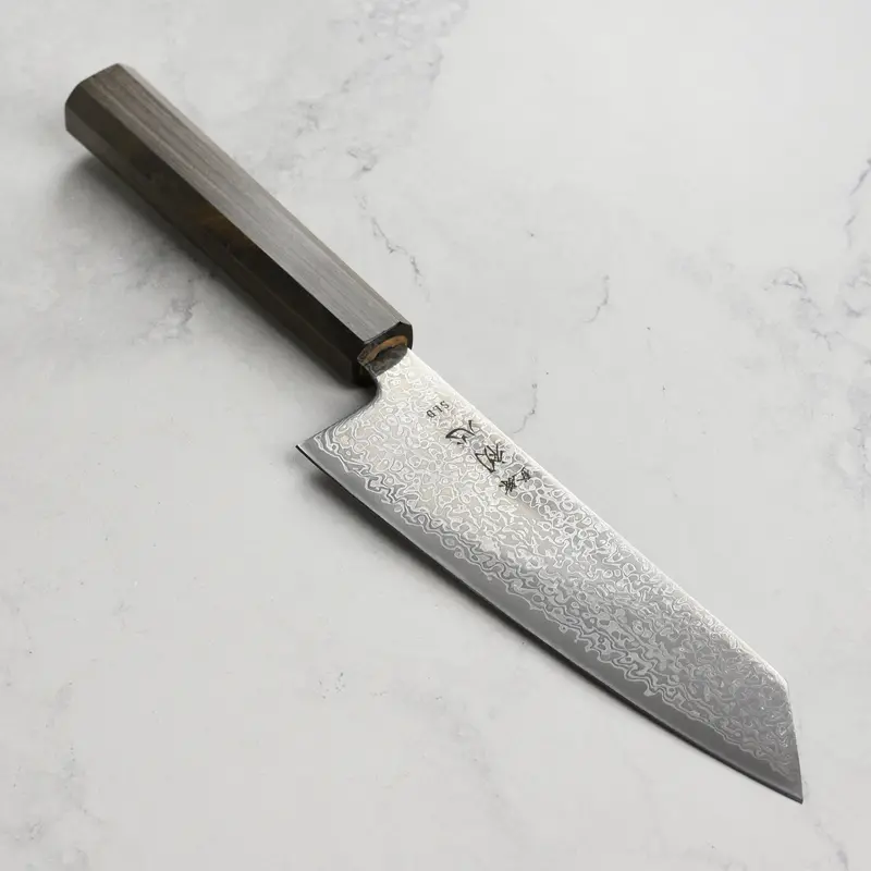 Hatsukokoro Hikari Sld Bunka 6.7", Blackened Damascus 1