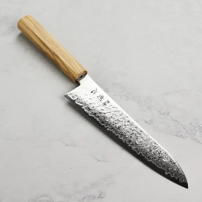 Hatsukokoro Ryuhyo Sg2 Damascus Gyuto – 8.25 Inches, Olivewood Handle 1