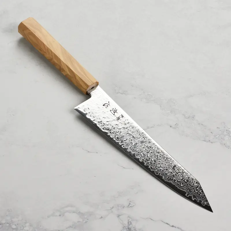 Hatsukokoro Ryuhyo Sg2 Damascus Kiritsuke Gyuto – 8.25 Inches, Olivewood Handle 1