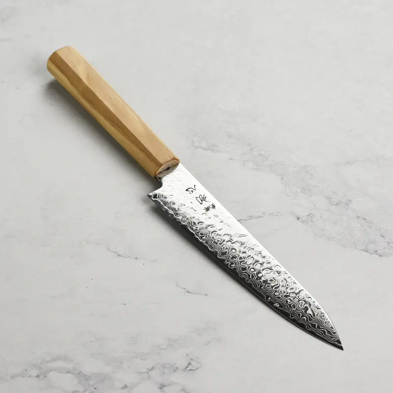 Hatsukokoro Ryuhyo Sg2 Damascus Petty Knife – 5.9 Inches, Olivewood Handle 1