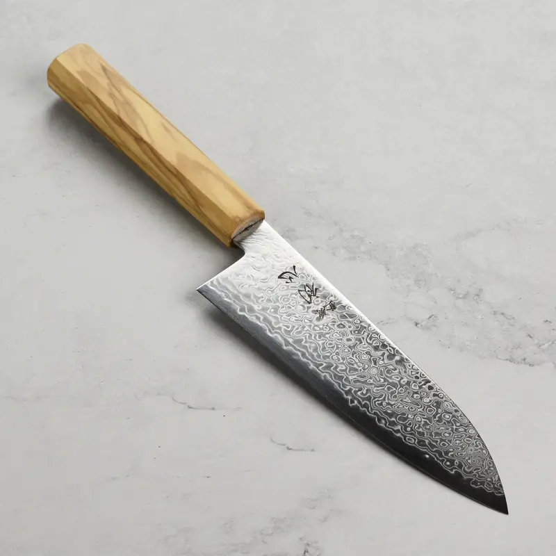 Hatsukokoro Ryuhyo Sg2 Damascus Santoku – 7 Inches 1