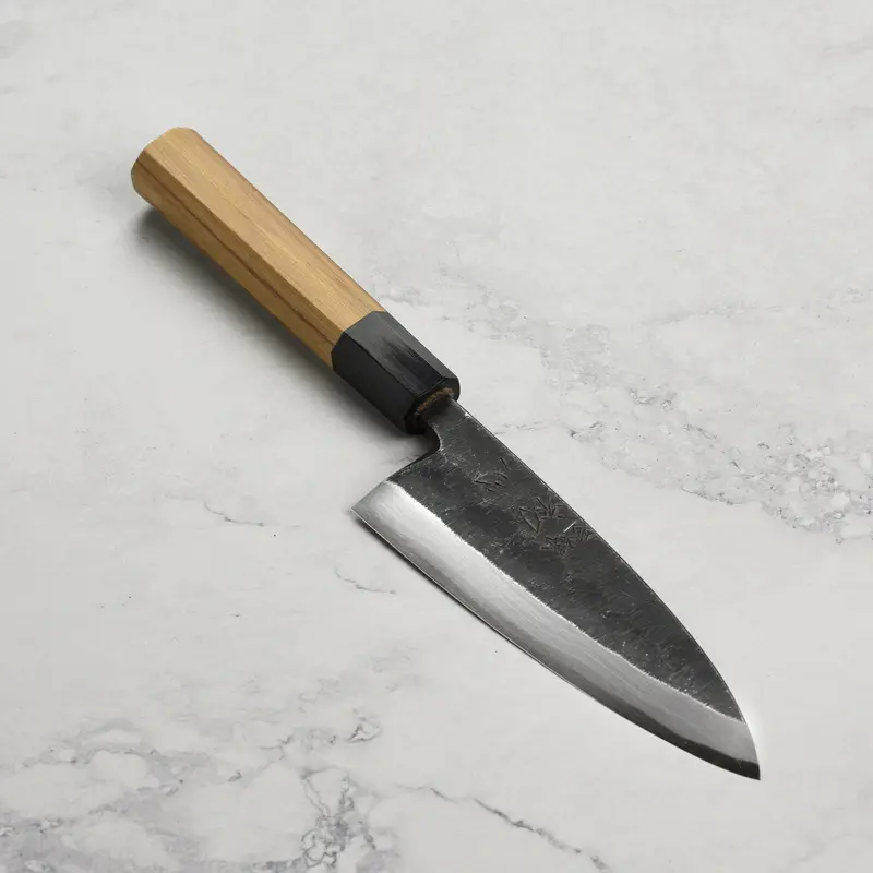 Hatsukokoro Shirasagi Aogami #2 Kurouchi Deba Knife – 5.9 Inches, Single-Bevel 1