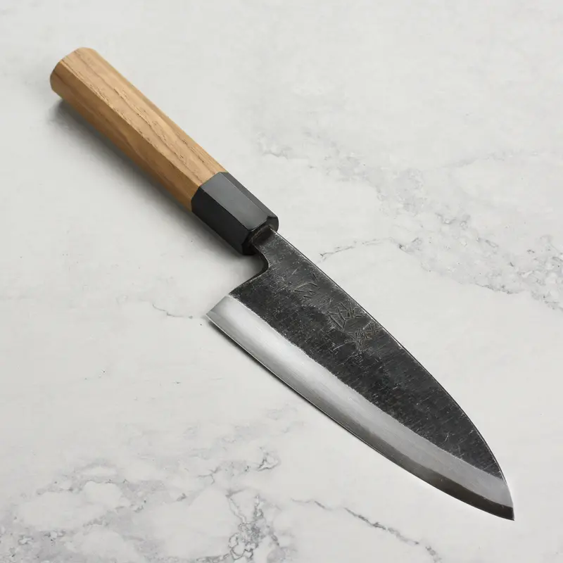 Hatsukokoro Shirasagi Aogami #2 Kurouchi Deba Knife – 6.5 Inches, Single-Bevel 1