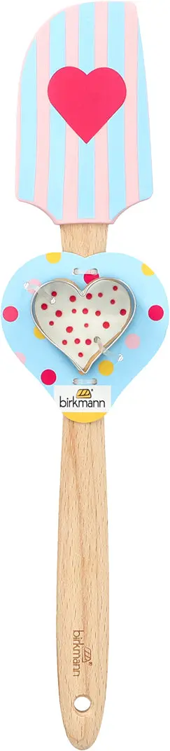 Heart-Shaped Dough Scraper With Sustainably Sourced Wooden Handle And Cutter 1