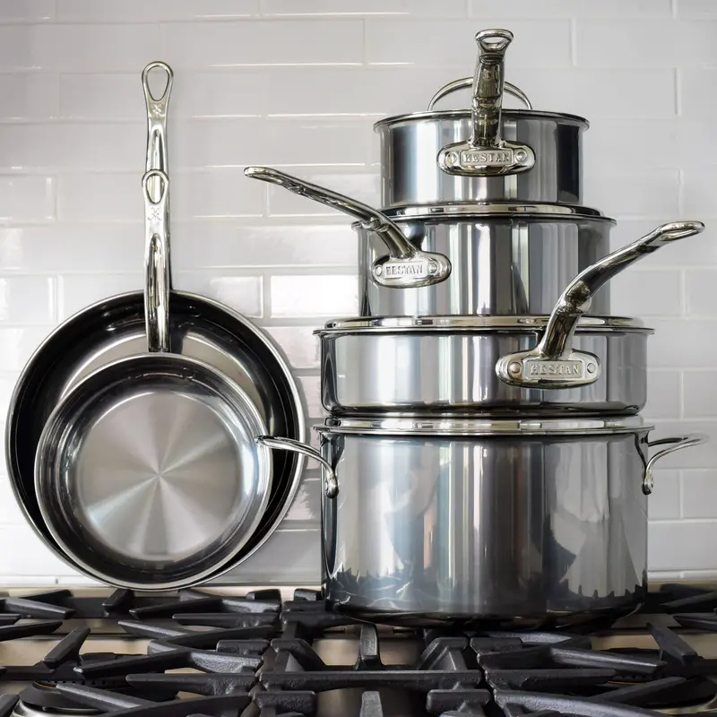 Hestan Nanobond 10-Piece Titanium-Infused Stainless Cookware Set 1