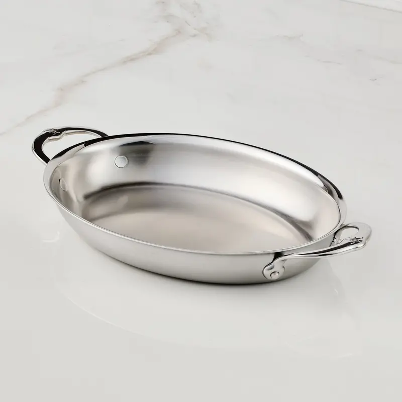 Hestan Tri-Ply 12.5X9-Inch Oval Au Gratin Dish – Extra-Large Oven-Safe Serving Dish 1