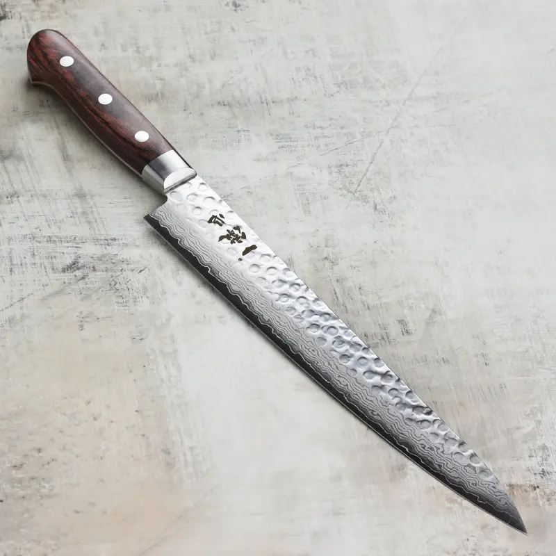 Ittetsu Vg-10 Hammered Damascus 9.4-Inch Sujihiki Chef Knife – Japanese Filleting Blade 1