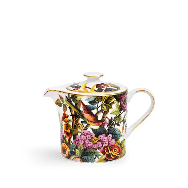Jungle White Teapot 1