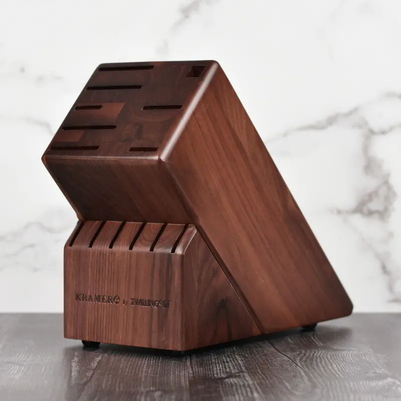 Kramer 14-Slot Walnut Knife Block – Premium Wood Display & Protection System 1