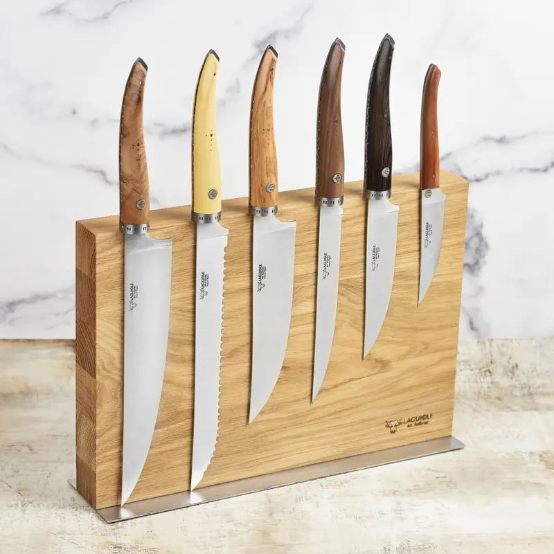 Laguiole En Aubrac Magnetic 7-Piece Knife Block Set 1