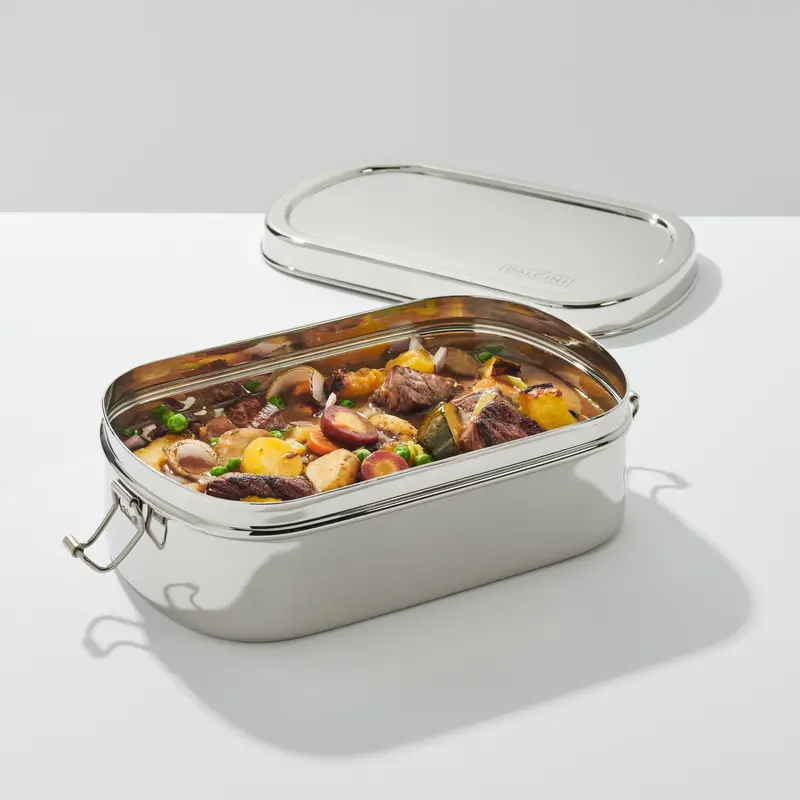 Large Oval Stainless Steel Food Container – Secure Clip-Lid Design For Meal Prep 1