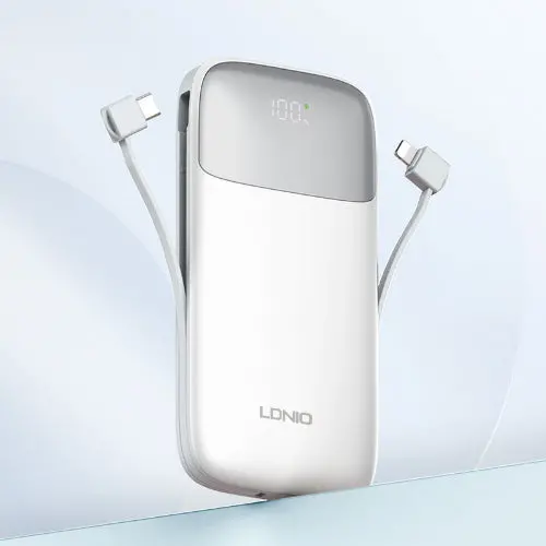 Ldnio 10000Mah Compact Power Bank – 37W Usb-C Fast Charging, White 1