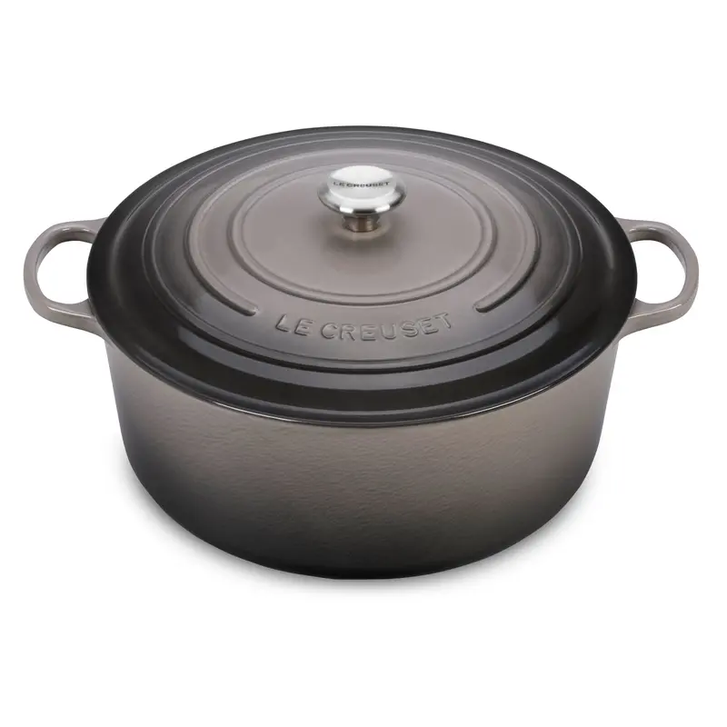 Le Creuset 13.25-Quart Oyster Gray Signature Cast Iron Round Dutch Oven 1
