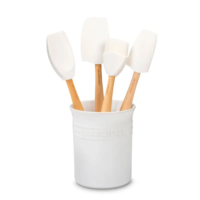 Le Creuset 5-Piece White Silicone Kitchen Utensil Set 1