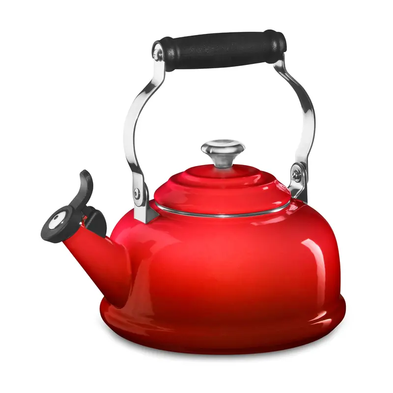 Le Creuset Enameled Steel 1.7-Quart Cerise Whistling Tea Kettle 1
