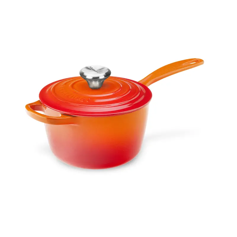 Le Creuset Signature 1.75-Quart Flame Cast Iron Saucepan 1
