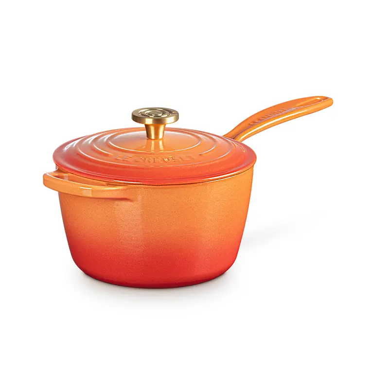 Le Creuset Signature Flamme Doree Saucepan – 2.25 Quart Cast Iron 1