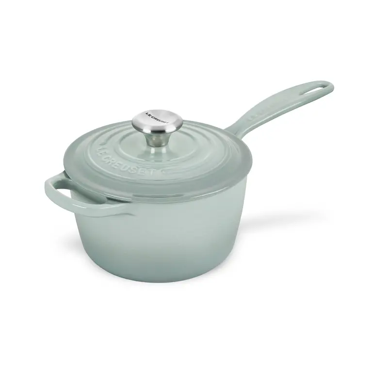 Le Creuset Signature Sea Salt 1.75-Quart Cast Iron Saucepan 1
