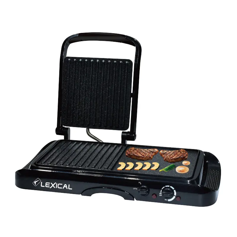 Lexical Contact Grill – 1600W Dual-Surface Cooking, Non-Stick Plates, Black Housing 1