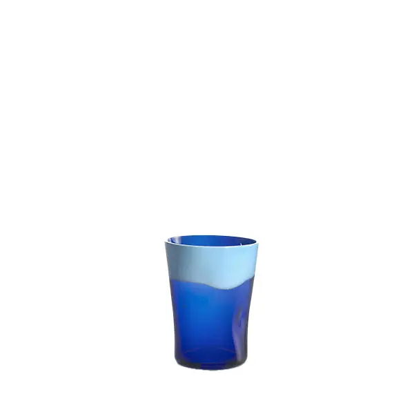 Light Blue & Navy Dandy Stemmed Wine Glass 1