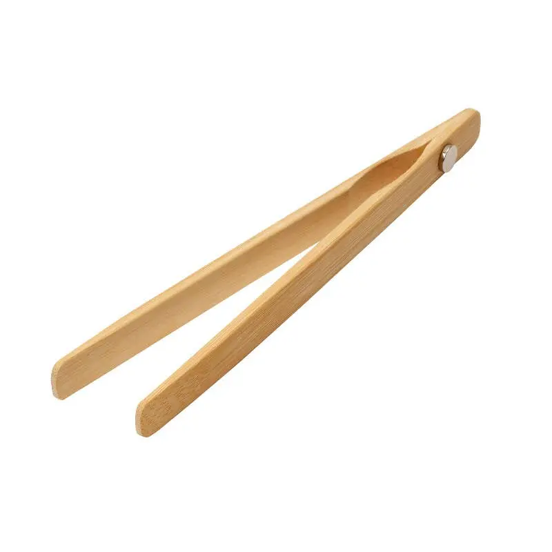 Magnetic Bamboo Toast Tongs – 20 Cm Compact Grip Tool For Handling Hot Bread, Bagels & Pastries 1