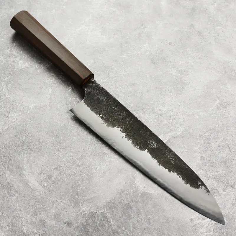 Mazaki Shirogami #2 Kurouchi Nashiji 9.4-Inch Gyuto Chef Knife 1