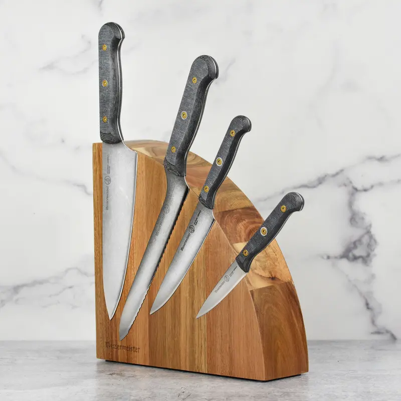 Messermeister Custom Micarta Knife Block Set – 5-Piece Handcrafted Wood-Hilt Collection 1