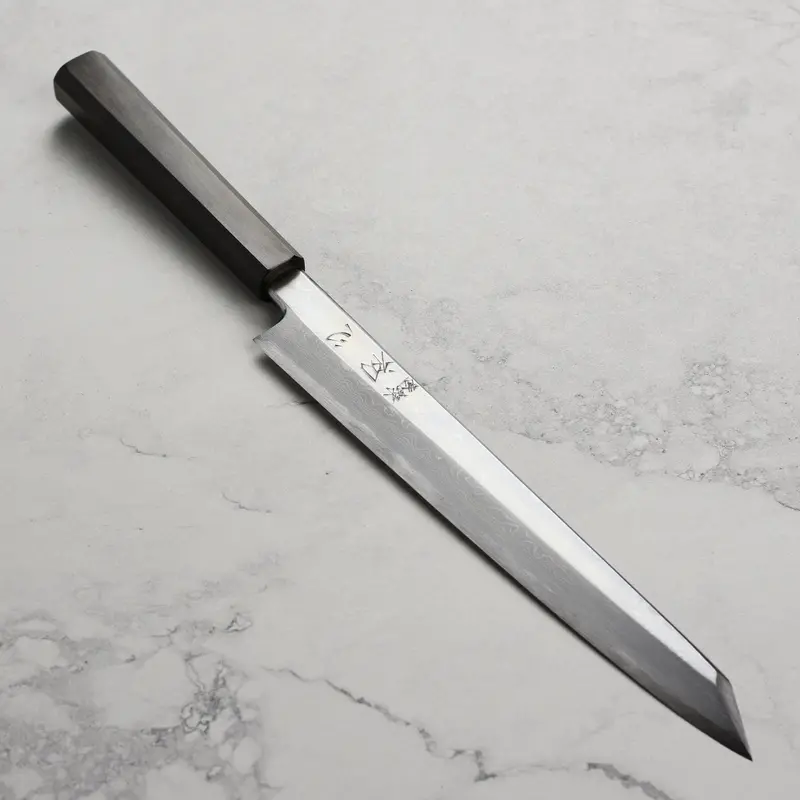 Nakagawa Aogami #1 Damascus Kiritsuke Yanagiba — 10.6-Inch Hand-Forged Blade 1