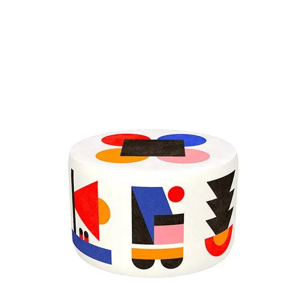 Oggian Home Design Pouf – White Medium Round Floor Cushion By Marco Oggian 1