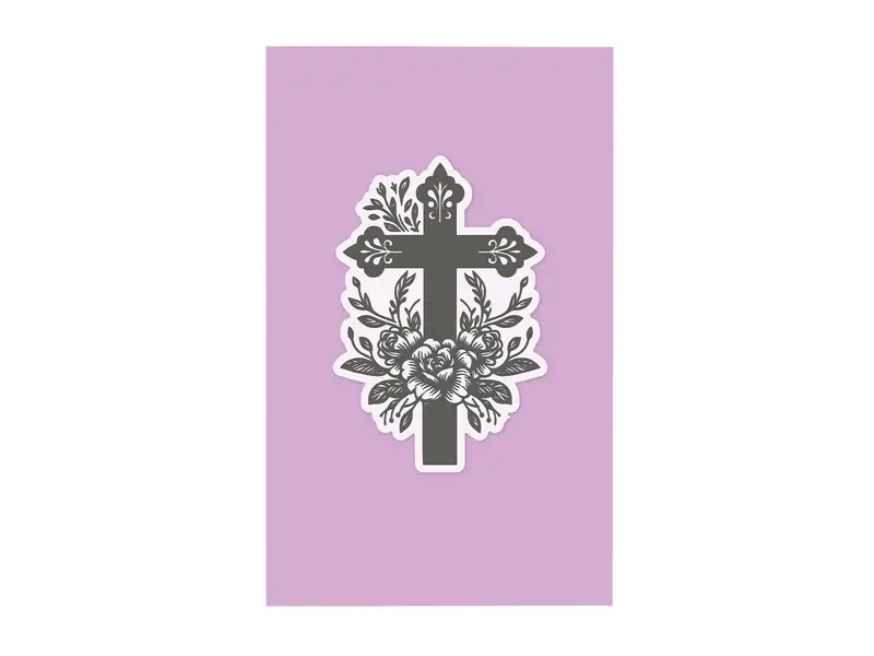 Ornate Floral Cross Photopolymer Stamp & Coordinating Metal Die 1