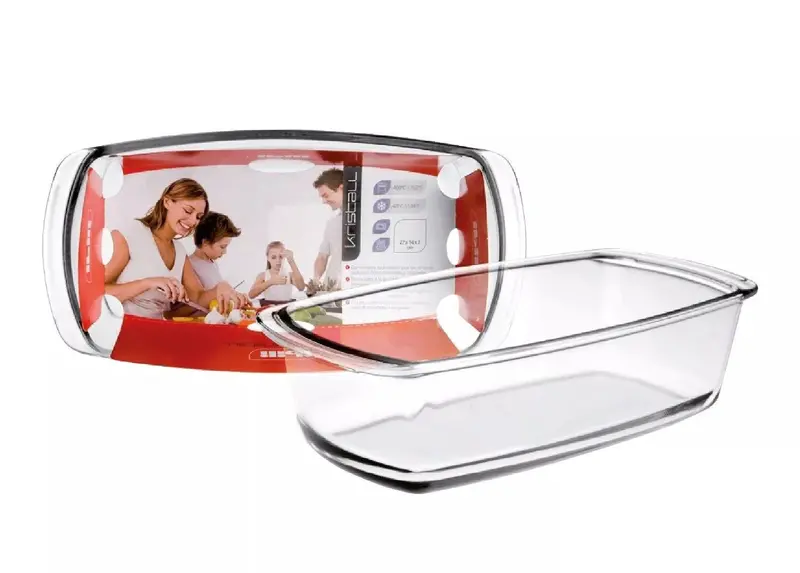 Oven-Safe Borosilicate Glass Baking Tray – 30 × 12 × 7 Cm 1
