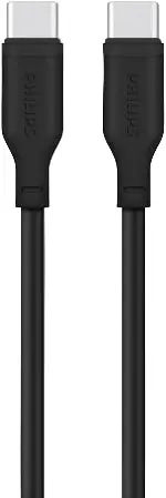 Philips 60W Usb-C To Usb-C Fast Charging Cable – 1.2M Black Braided Cord, High-Speed Power Delivery 1