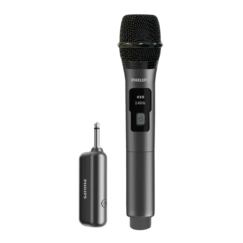 Philips Wireless Single Microphone – Portable Party Mic, Dynamic Sound, Black Housing 1