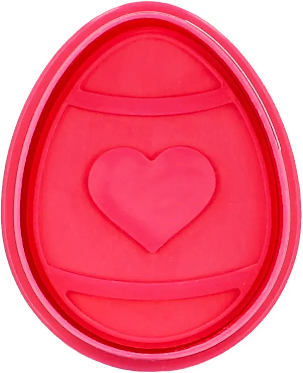 Plastic Egg-Shaped Cookie Cutter With Convenient Plunger Design 1